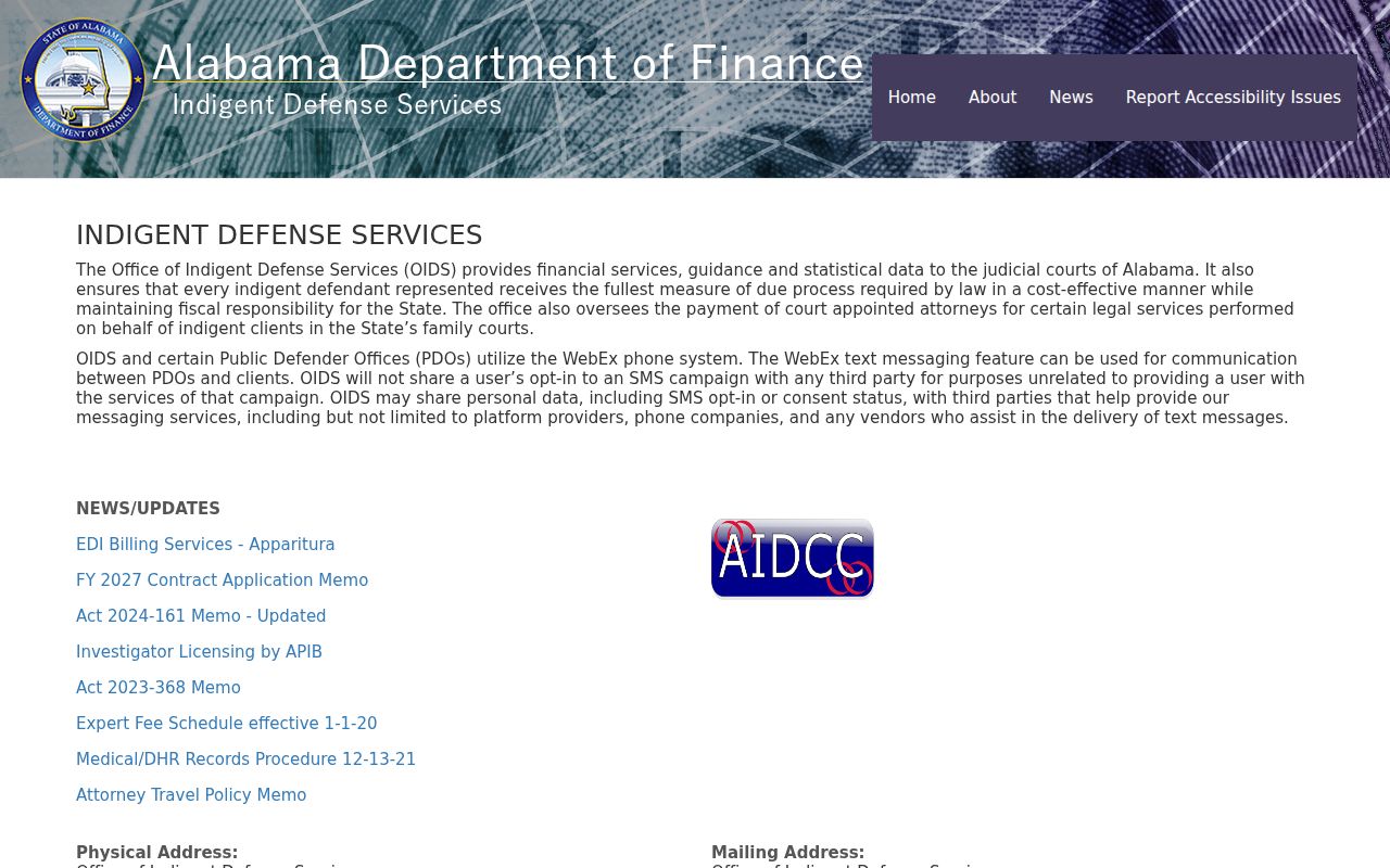 Cleburne County criminal case indigent defense administration