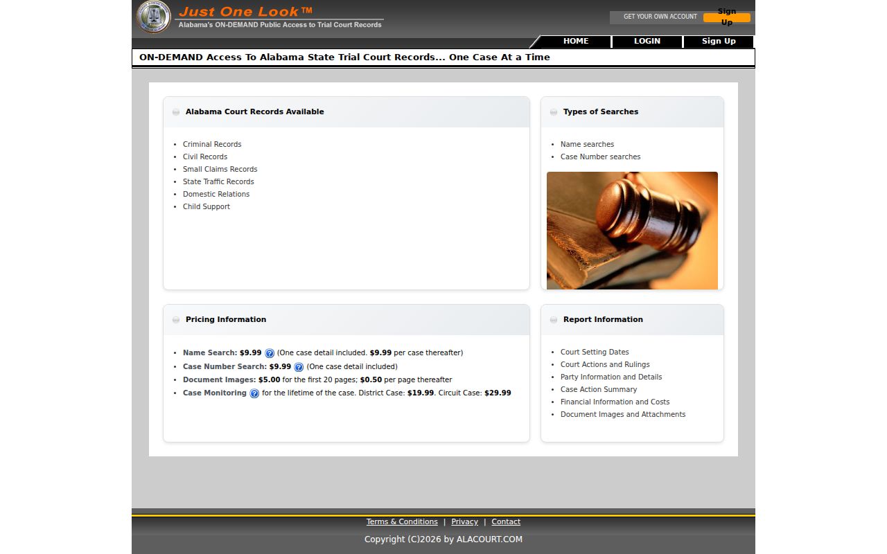 Cleburne County criminal court record Alacourt pricing