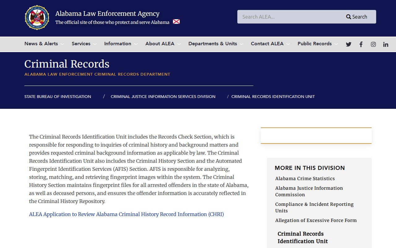 Cleburne County criminal history through ALEA records