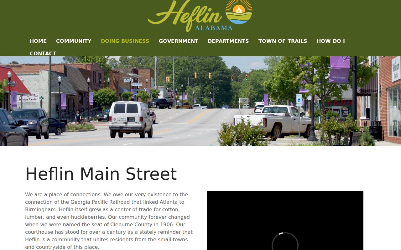 Heflin Main Street near local criminal record offices