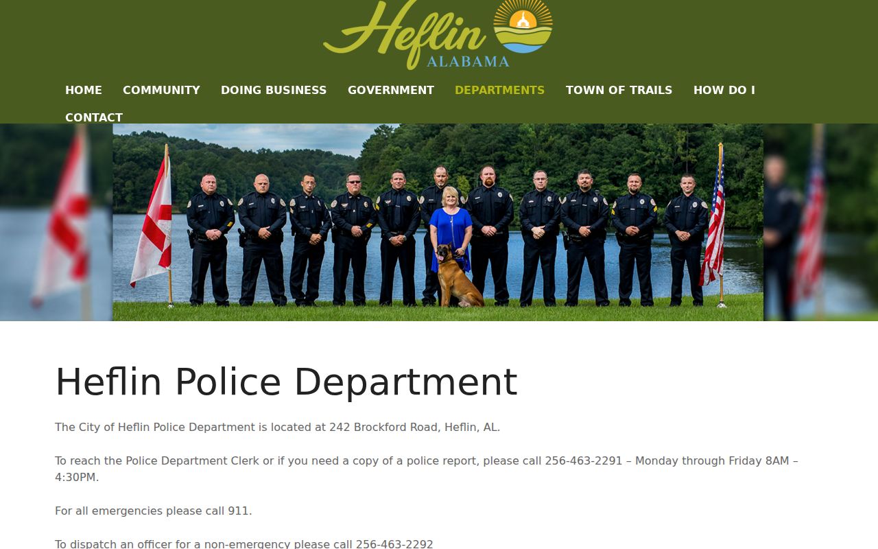 Heflin police department criminal records contact page