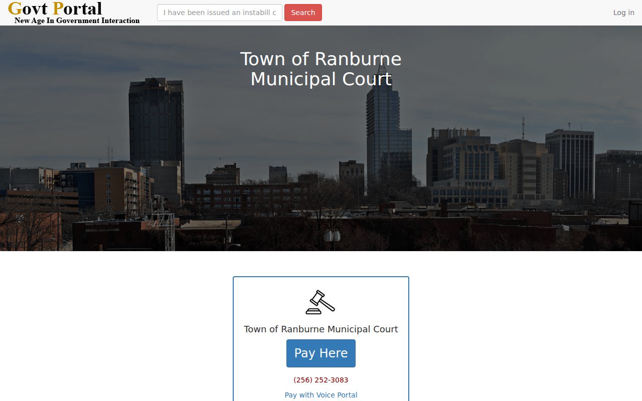 Ranburne municipal court citation payment records portal