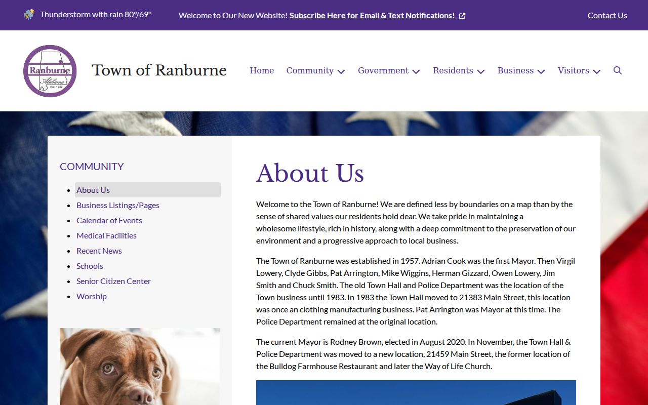 Ranburne Town Hall and police criminal records location